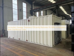 द्वितीयक सीवेज उपचार कीटाणुशोधन इकाइयों के साथ 95-99% प्रदूषकों को कुशलतापूर्वक हटाता है