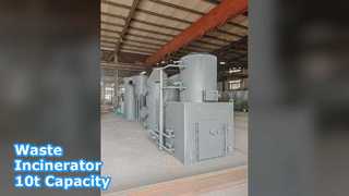 अपशिष्ट भस्मक 15 किग्रा 10 टन जलाने की क्षमता
